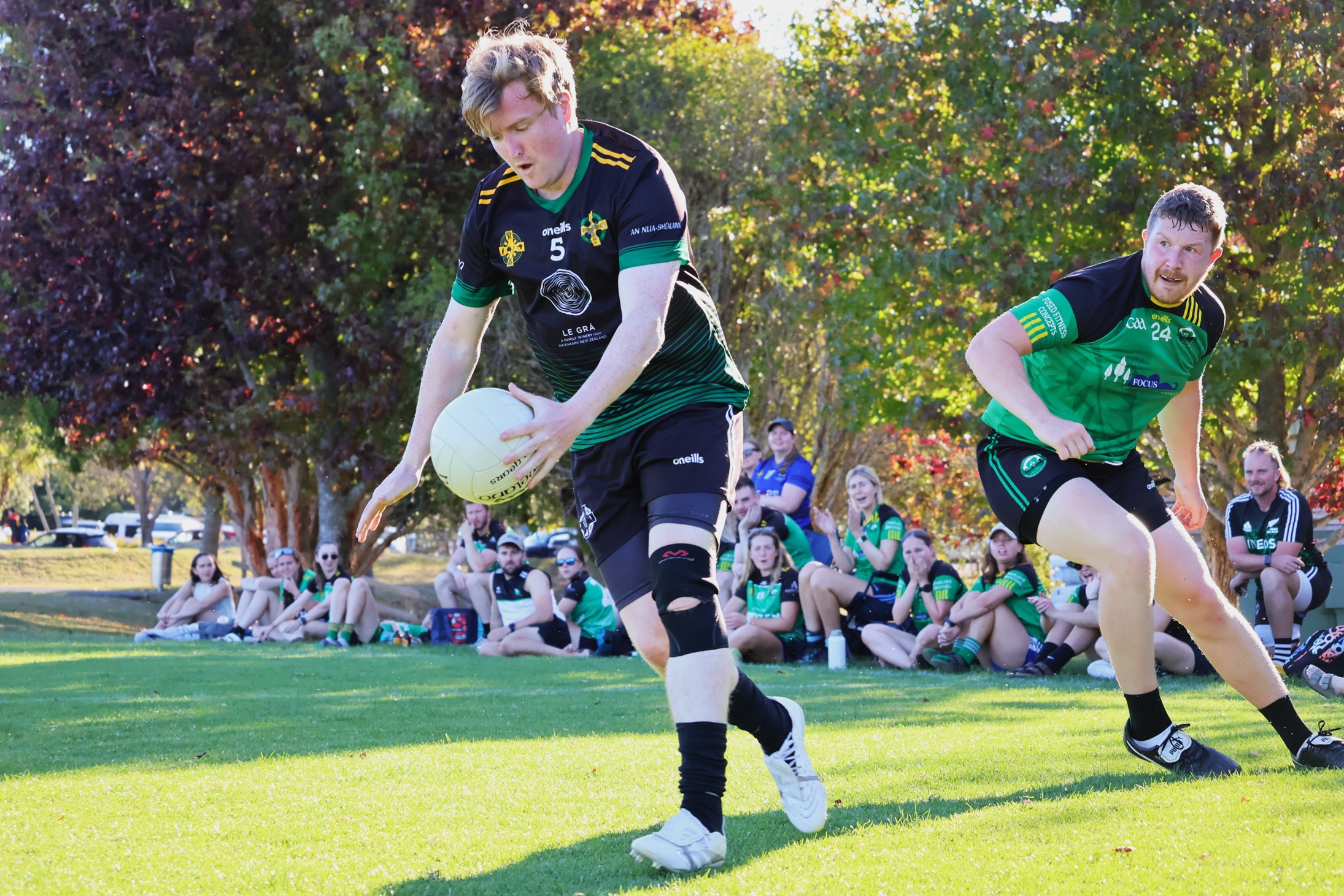 Wellington and St Pat's football players at the 2025 New Zealand Championships
