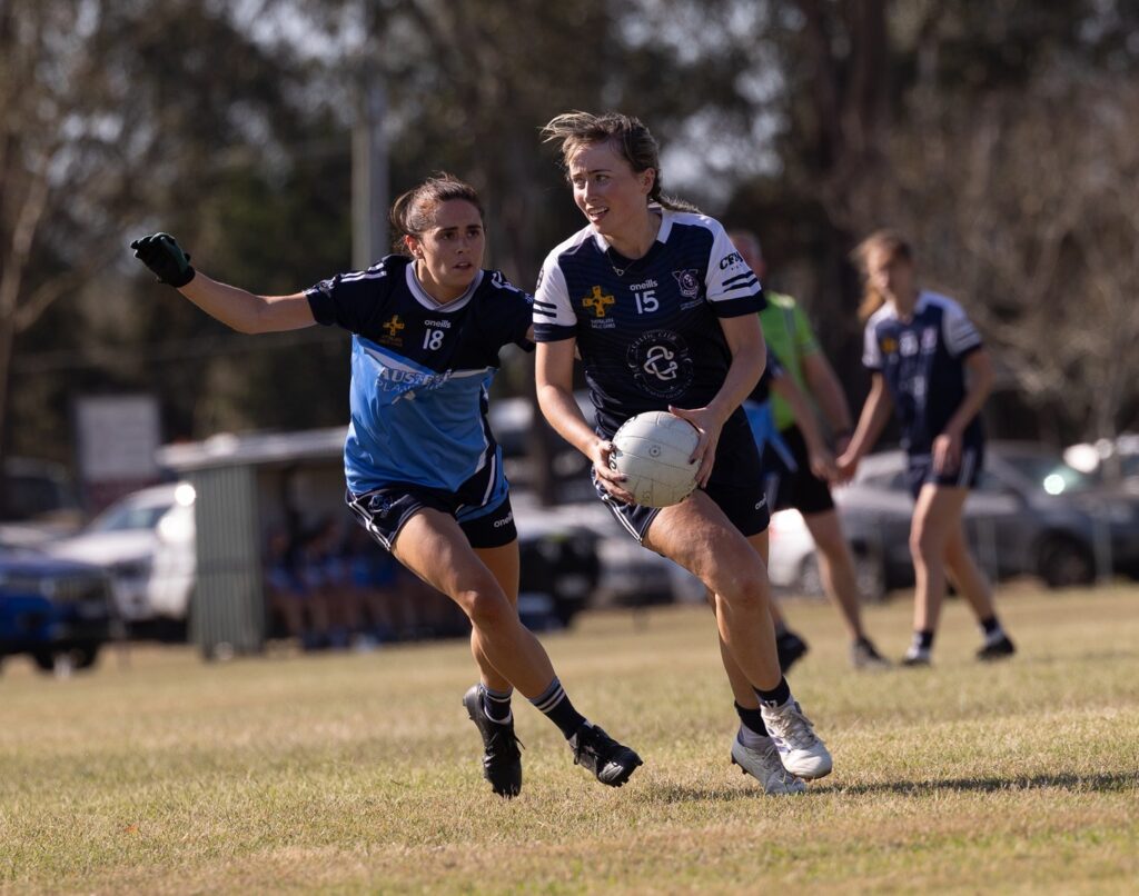Victoria and New South Wales during the Australasia Championships women's senior football group stage. 