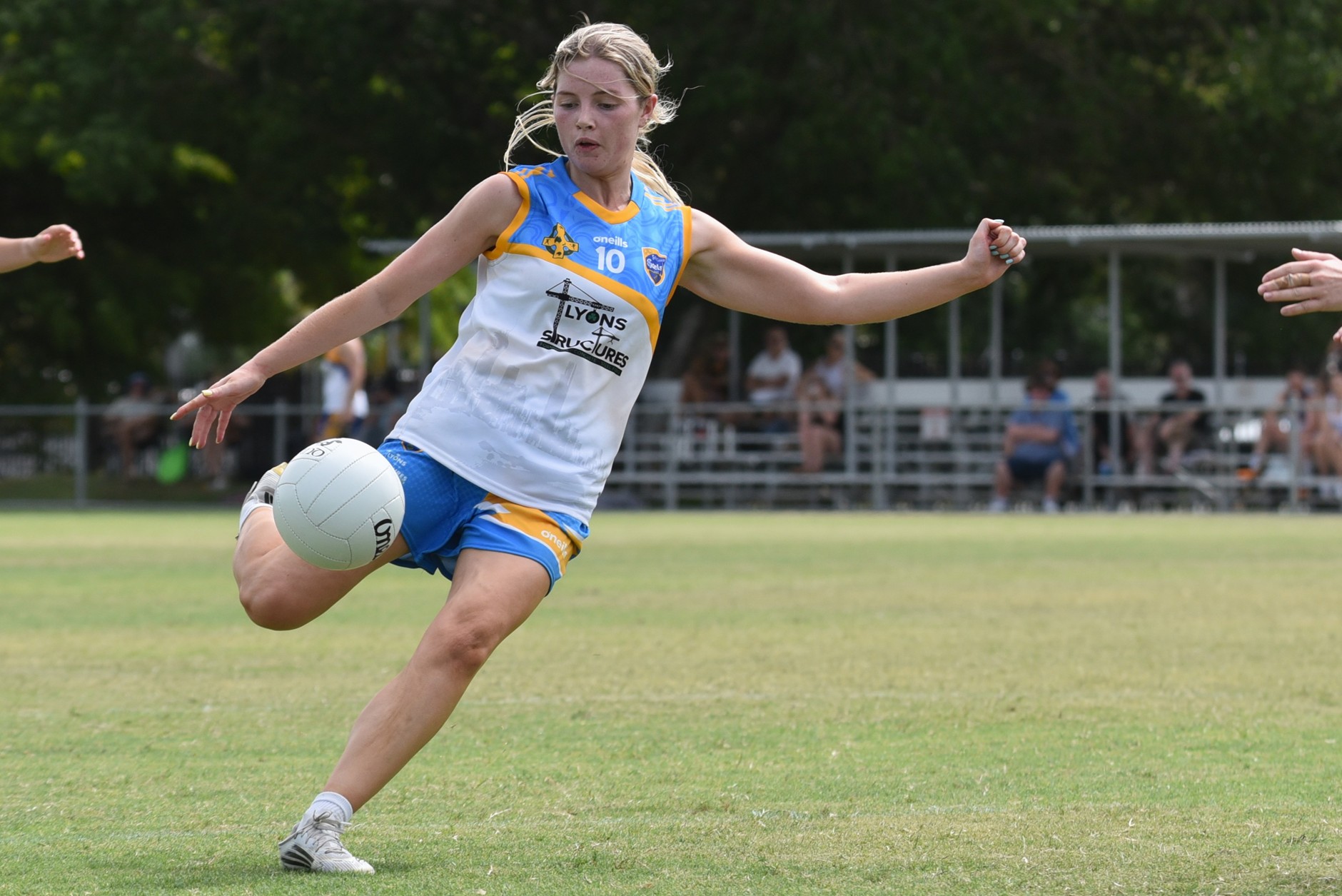 Gold Coast Gaels women's footballer playing at the Australasia Regional Games in Cairns, November 2025